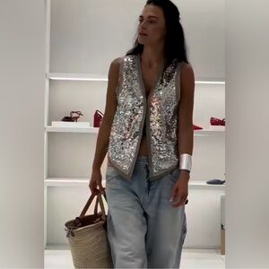 NWT ZARA SEQUIN VEST ZW COLLECTION